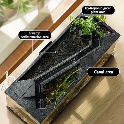 TINGLEY TROPICALS Small Fish Tank, Desktop Clear Aquarium Landscape Ecologicals Fish Tank Fish Bowl for Tabletop, Living Room, Studio, Home