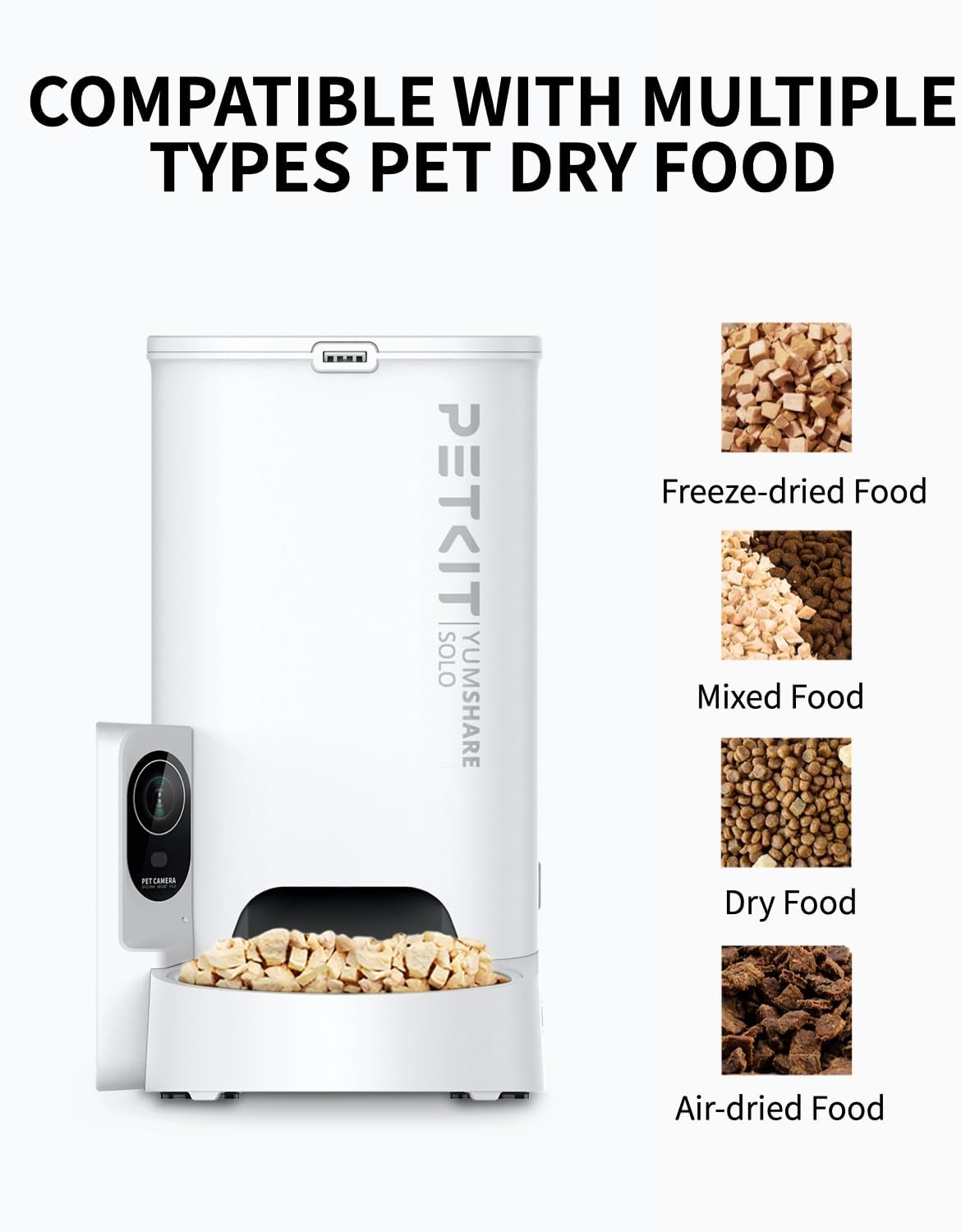 PETKIT Automatic Cat Feeder with Camera, 1080P HD Video with Night Vision, 2-Way Audio, 3L Auto Cat Feeder with Battery-Backup, Low Food & Blockage Sensor, App Control Cat Food Dispenser