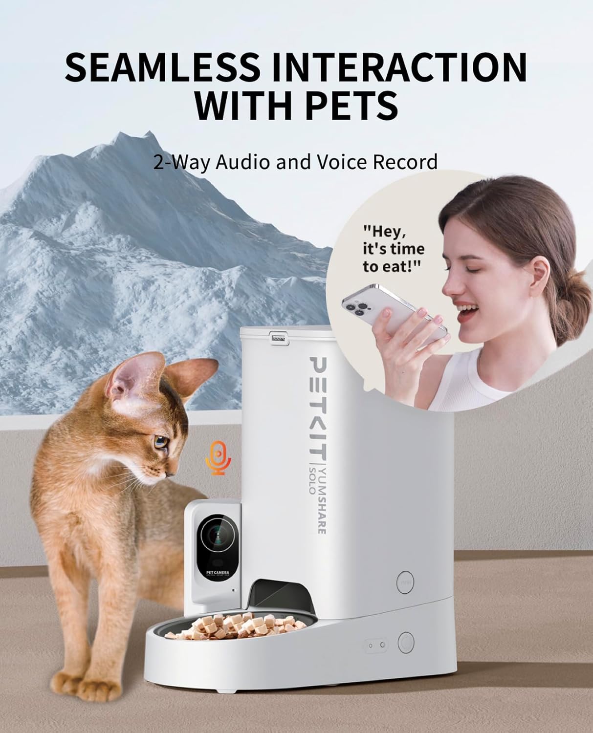 PETKIT Automatic Cat Feeder with Camera, 1080P HD Video with Night Vision, 2-Way Audio, 3L Auto Cat Feeder with Battery-Backup, Low Food & Blockage Sensor, App Control Cat Food Dispenser