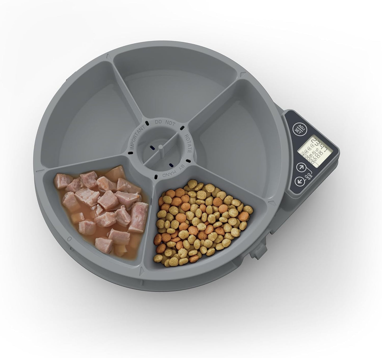 Cat Mate C500 Automatic 5 Bowl Pet Feeder with Digital Timer For Wet or Dry Pet Food, For Cats and Small Dogs, 5 Meals Up To 330g Each, with Twin Ice Packs for Food Freshness , White