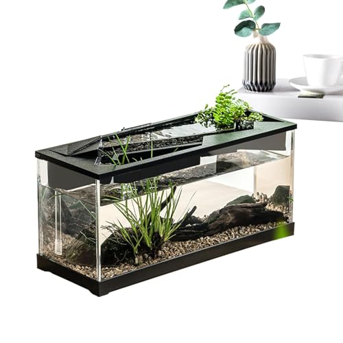TINGLEY TROPICALS Small Fish Tank | Acrylic Clear Desk Aquarium with Filter and Air Pump | Rectangular Aquarium Tank | Quiet Starter Kits for Tabletop, Living Room, Studio, Home