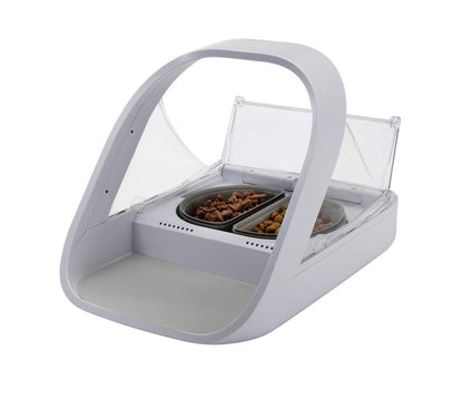 Sure Petcare SureFeed Microchip Pet Feeder Connect with Hub, RFID Collar Tags Compatible, Mobile App Control, for Wet and Dry Food, White, 4xC Cell Batteries Required, Not Included