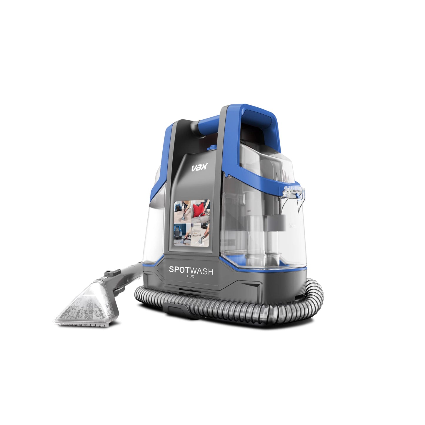 Vax CDCW-CSXA SpotWash Duo Spot Cleaner, Car, Upholstery, Sofa Carpet Cleaning Machine, Included Pet Tool & Solution Removes Spills & Stains, Portable and Compact Design, 1 Liter, Grey/Blue