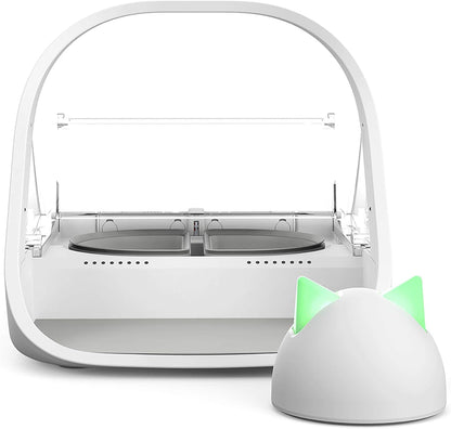 Sure Petcare SureFeed Microchip Pet Feeder Connect with Hub, RFID Collar Tags Compatible, Mobile App Control, for Wet and Dry Food, White, 4xC Cell Batteries Required, Not Included