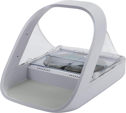 Sure Petcare SureFeed Microchip Pet Feeder Connect with Hub, RFID Collar Tags Compatible, Mobile App Control, for Wet and Dry Food, White, 4xC Cell Batteries Required, Not Included