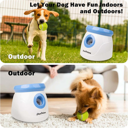 pet prime Automatic Dog Ball Launcher, Dog Ball Thrower with 10-30 Ft Throw Distance, Interactive Puppy Pet Fetch Toy, Mini Dog Ball Throwing Machine for Small Dogs, With 3 PCS 2" Tennis Balls