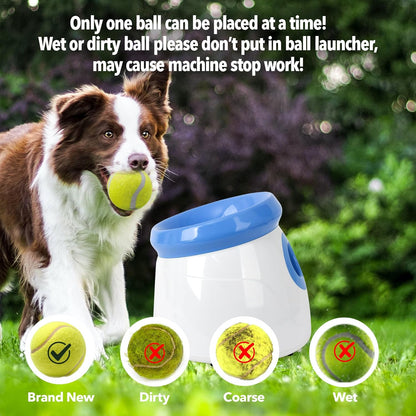 pet prime Automatic Dog Ball Launcher, Dog Ball Thrower with 10-30 Ft Throw Distance, Interactive Puppy Pet Fetch Toy, Mini Dog Ball Throwing Machine for Small Dogs, With 3 PCS 2" Tennis Balls
